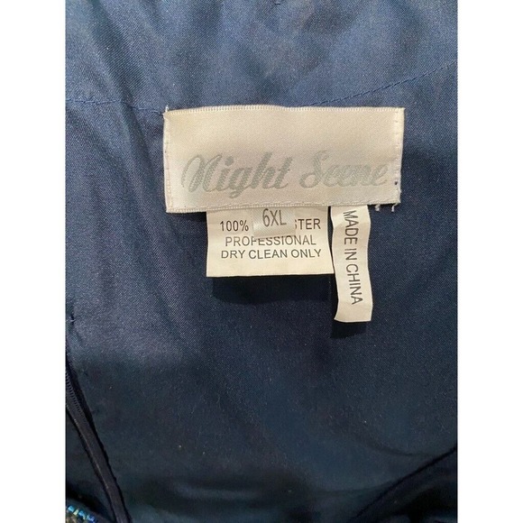 Night Scene - Sequin mother of bride formal Special occasion Navy dress size 6X - Picture 6 of 6
